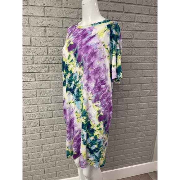 Simple Vera Women Short Sleeve Tie Dye T-Shirt Dress Size M - Picture 4 of 11